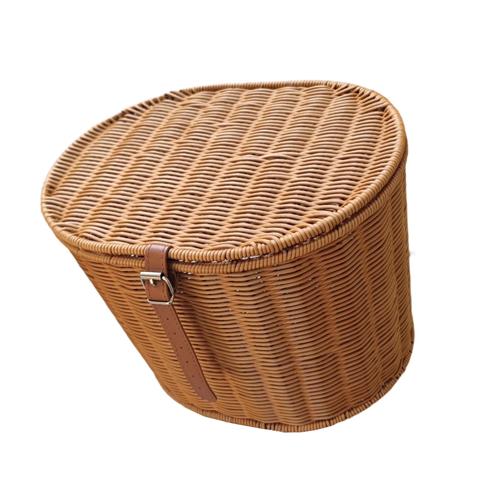 Front Bike Basket Storage Organizer Hand Woven Spacious Iron PP Material Fits Most Adult Bikes and Scooters