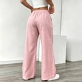 thumbnail image 7 of Utoimkio Women's Linen Wide Leg Pants Drawstring Elastic Waist with Front Patch Pockets for Beach Vacation Daily Walking, 7 of 7