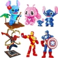 thumbnail image 2 of Disney-bloques de construcción de micropartículas de Lilo & Stitch, modelo de animación de dibujos animados ensamblado, juguetes educativos de descompresión, 2 of 4