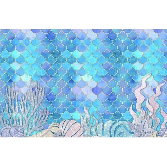 Altoona Design Childrens Collection Mermaid Glitz Paper Placemats 24/pack Rectangle 12.5" x 18.5"