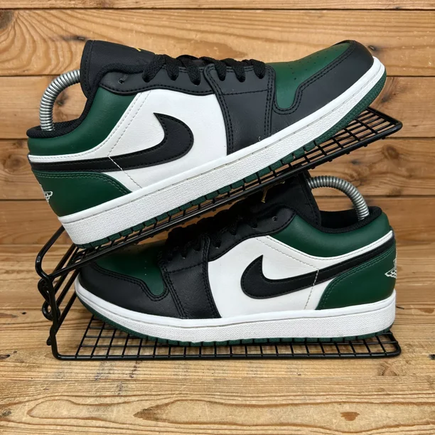 Ni-k-e Trainers Mens Size UK 6 Air Jordan 1 Low Green Toe Leather Casual Shoes AJ