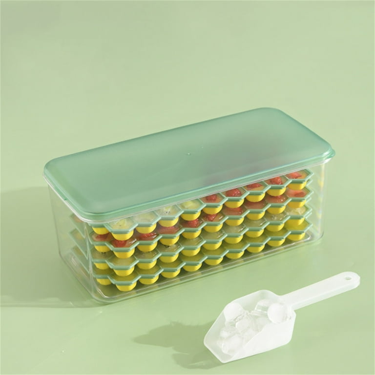 Ice Cube Trays & Ice Cube Storage Container Set w/ Airtight