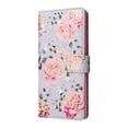 thumbnail image 3 of SaniMore for Samsung Galaxy Galaxy S23 Ultra PU Leather Case with Luxury Flower for Girls Women Stand Feature Card/Cash Slots Detachable Wrist Strap Magnetic Clasp All-inclusive Case, Rose, 3 of 9