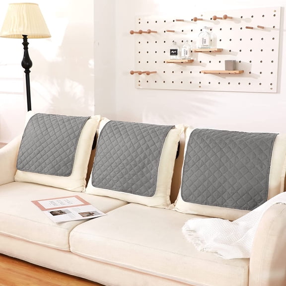3 Pieces Recliner Headrest Protector Headrest Cover for Recliner Chair Sofa Covers Couch Chair Head Protector for Sofa Furniture Protectors(Light Gray)