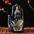 thumbnail image 3 of Estatua vintage de Buda tailandés hecha a mano en resina, 18 cm, 3 of 3