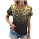 thumbnail image 2 of Fiudx Ofertas Flash Del Día Top Informal de Primavera y Verano de Manga Corta con Cuello En V para Mujer, 2 of 5
