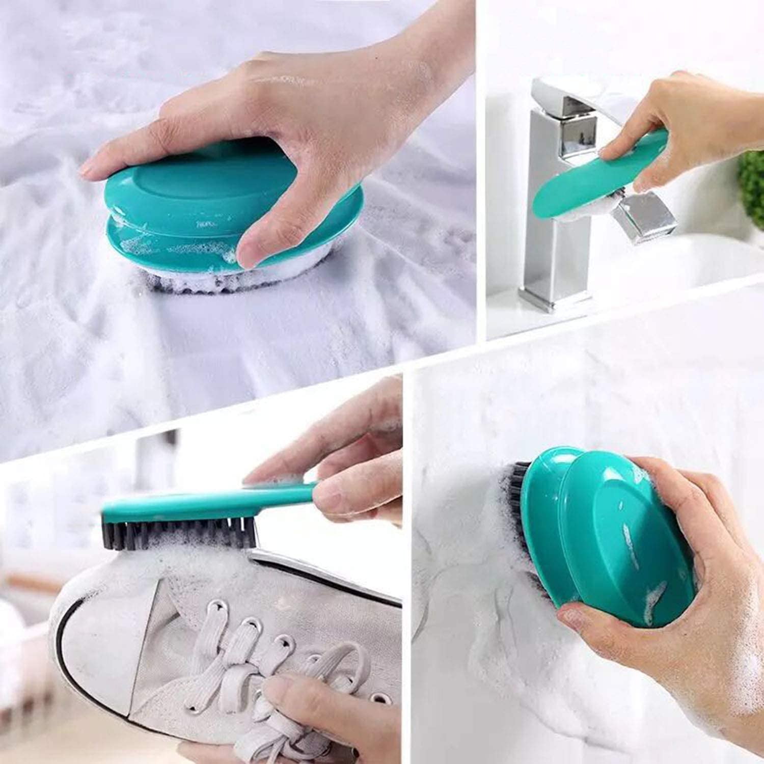 2pcs Plastic Soft Laundry Clothes Shoes Scrub Brushes XGao Scrubbing Brush Portable Lightweight No Scratch Hands Cleaning Brush with a Comfortable Grip for Clothes Underwear Shoes Clean Tool 