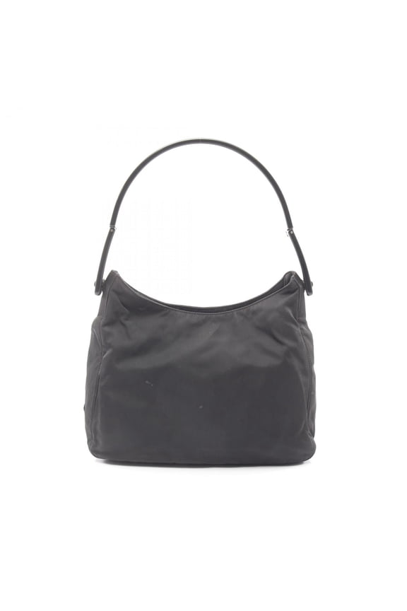 Pre-Owned Prada Shoulder Bag with Plastic Handle, Nylon, Women's, Black (Fair)
