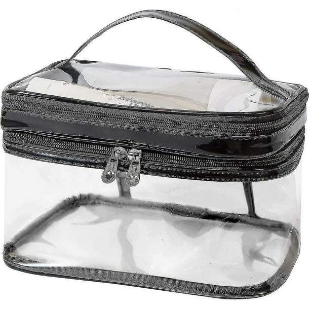 ZHAOCHENG Bolsa de maquillaje transparente, bolsa de viaje para artículos de tocador para mujer, bolsa de cosméticos impermeable, bonita bolsa de maquillaje, bolsa de maquillaje de viaje de doble capa
