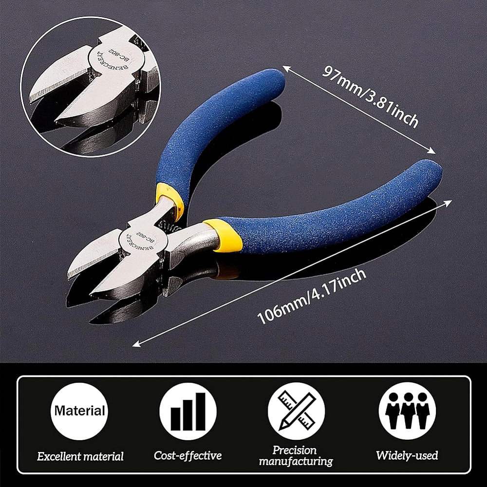 1Set Round Aluminum Wire with Iron Side Cutting Pliers Coconut Brown 17 Gauge 1.2mm 16m/roll 6 rolls Mixed Color