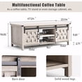 thumbnail image 7 of 47 Inch Farmhouse Storage Coffee Table with Sliding Barn Doors and Adjustable Shelves, 7 of 7