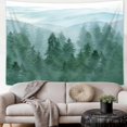 thumbnail image 5 of Forest Tapestry Green Tree Misty Mountain Tapestries Nature Scenery Wall Tapestry For Living Room Bedroom, 60X40IN, 5 of 5