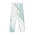 thumbnail image 3 of Lsque Gold Lines Marble Watercolor Print Men's Pajama Pants, Lounge Pant - Comfortable Home Wear,Elastic Waistband, Stylish Design-X-Large, 3 of 9