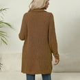 thumbnail image 3 of QUYUON Button up Cardigans for Women Sale Long Sleeve Plus Size Cardigans Polyester Vintage Cardigans Women Pockets Cardigan Jacket Style Q-11890 Winter Knit Sweater Outerwear Coat Brown L, 3 of 3