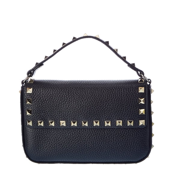 Valentino Rockstud Grainy Leather Crossbody, Black