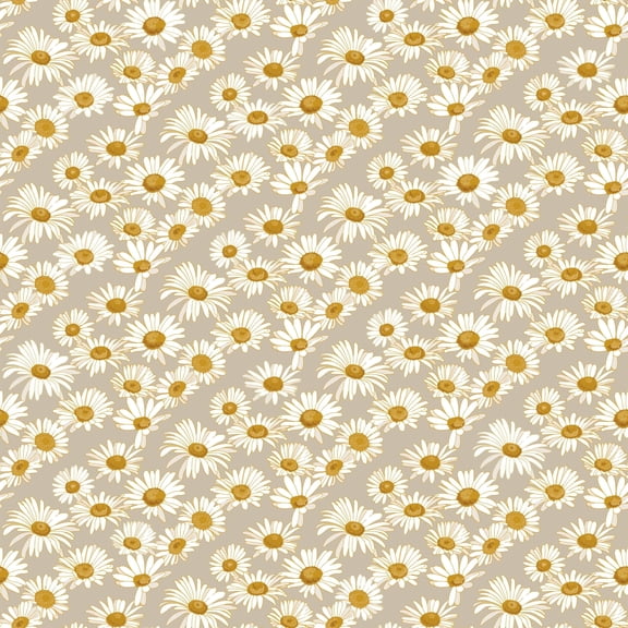 Tempaper x Novogratz Daisies Metallic Greige Peel and Stick Wallpaper, 20.5" x 16.5'