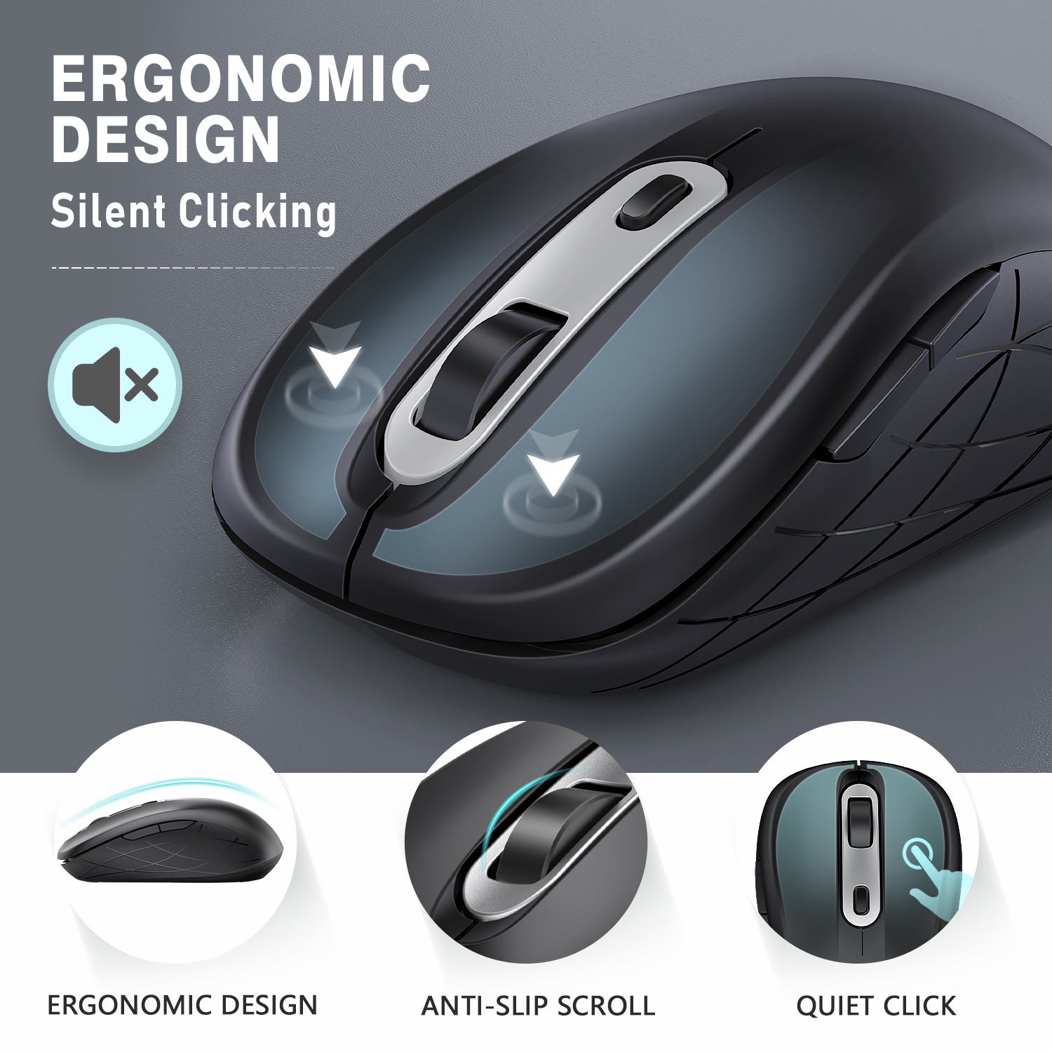 Buy Wireless Mouse,Jelly Comb USB C Mouse,Silent Ergonomic Mouse
