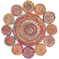 thumbnail image 2 of SAFAVIEH Cape Cod Hamilton Braided Circles Area Rug, 4' x 4' Round, Red/Multi, 2 of 6