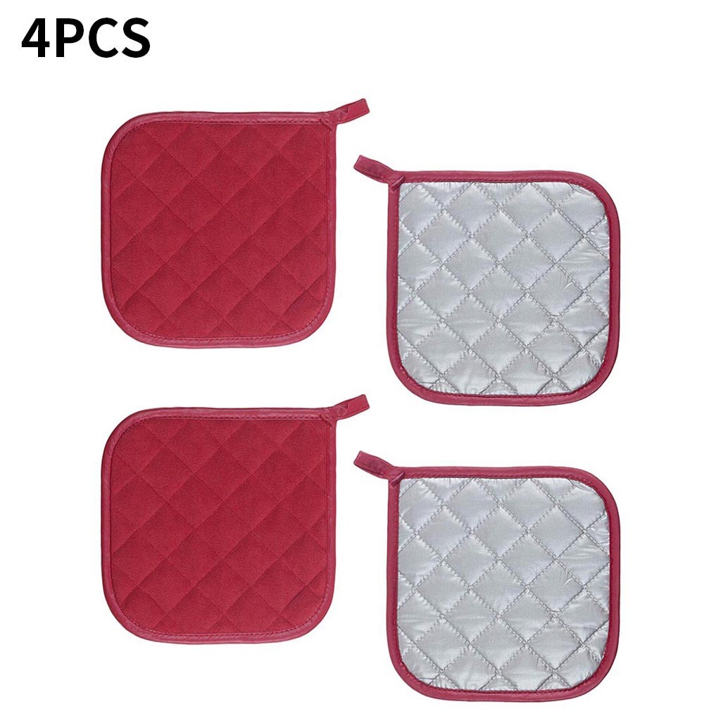 Siaonvr 4PC Pot Holder Cotton HeatResistant Insulation Pad Cooking And