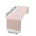 thumbnail image 3 of Christmas Stripe Table Runner 13 x 90 Inch, Pink and White Vintage Farmhouse Decoration for Fireplace Kitchen Dining Room Home Party Display, Holiday Table Cover for Spring Celebration, 3 of 3