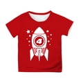 thumbnail image 1 of Rhuody Hauts d'Été pour Garçons T-Shirt d'Été à Manches Courtes pour Activités de Plein Air Haut à Col Rond Vêtements Rétro Rouge 3-4 Ans, 1 of 3