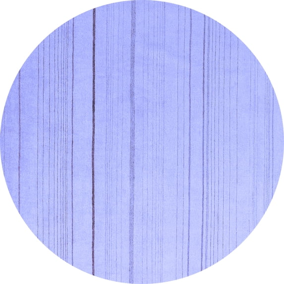 Ahgly Company Indoor Round Solid Blue Modern Area Rugs, 8' Round