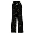 thumbnail image 4 of Lenpel Sweatpants for Women Wide Leg High Waisted Drawstring Heart Printed Joggers with Pockets Baggy Lounge Pants, 4 of 5