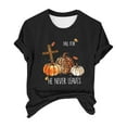 thumbnail image 4 of EnJoCho Women's Trendy Tops Women's Fall for He Never Leaves Pumpkin Casual Tee Casual Plus Size Blouse Going Out 2024 Trendy Active Wear Tops, 4 of 4