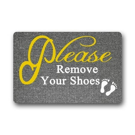 Winhome Please Remove Your Shoes Doormat Floor Mats Rugs Outdoors Indoor Doormat Size 23 6x15 7 Inches