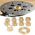 thumbnail image 3 of Peahefy Modèle Guide Bushing Kit, 11pcs/set Laiton Modèle Routeur Guide Kit avec Accessoire Adaptateur Écrou de Serrure Routeur, Guide de Routeur, 3 of 8