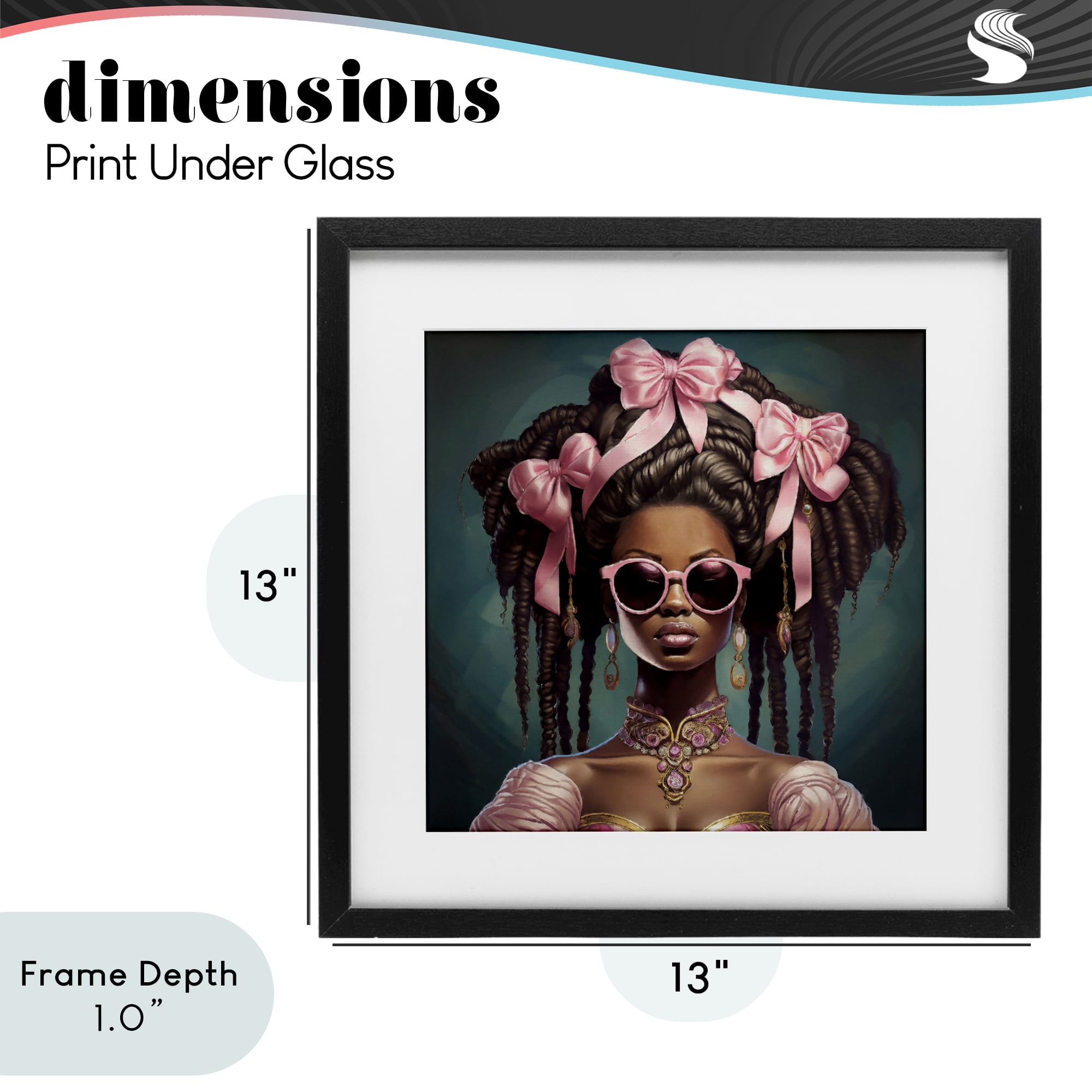 Stupell Industries Rococo Woman With Bows Black Framed Print Under Glass, design by Grotto Studios