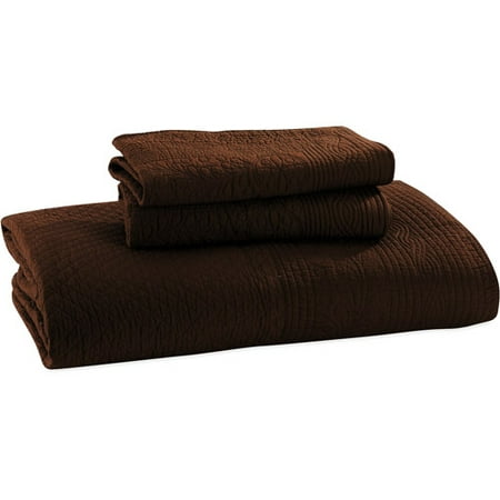 Global Trends Josephine Quilt and Sham Set, Chocolate Brown