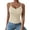 Beige, variant on QASIEATN Women's Solid Color V Neck Tank Tops with Built in Bra Casual Camisole Summer Clothing Vest for Women