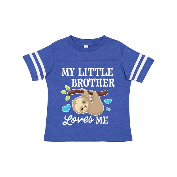 Inktastic My Little Brother Loves Me with Sloth and Hearts Boys or Girls Toddler T-Shirt