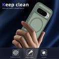 thumbnail image 3 of Magnetic Case for Google Pixel 9 Pro XL Clear Compatible with Magsafe, Hybrid Protective Silicone Bumper, Slim Smooth Sleek Matte Frosted Case for Men Women for Google Pixel 9 Pro XL, Green, 3 of 7