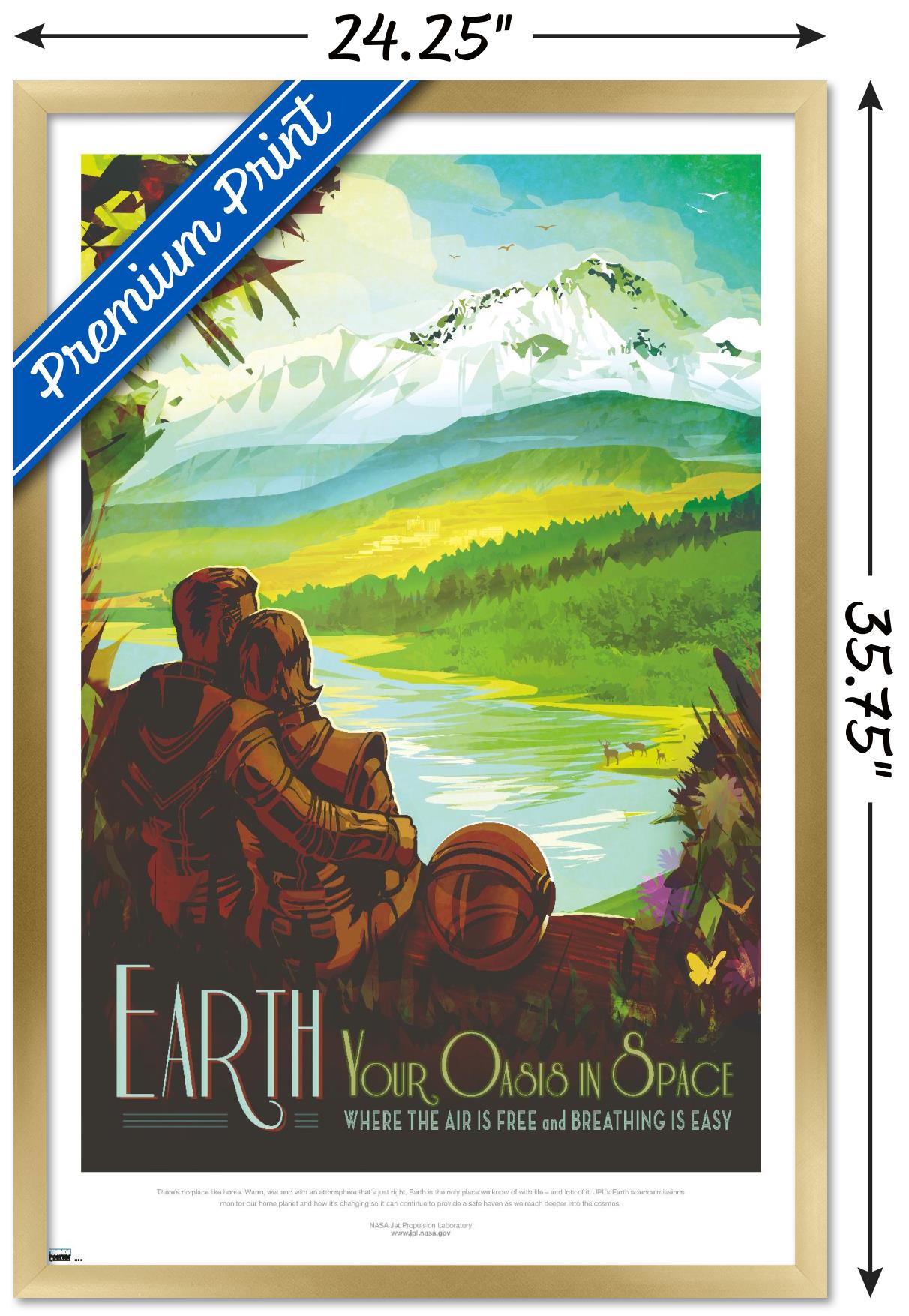 NASA - Earth Travel Poster Wall Poster, 22.375" x 34" Framed