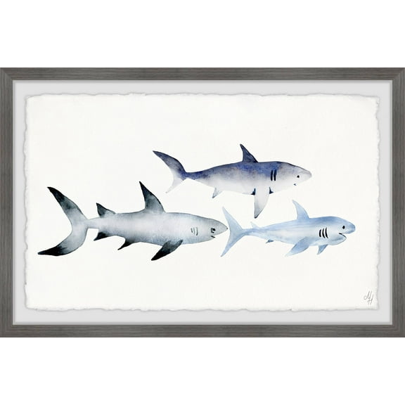 Marmont Hill Follow the Sharks Framed Wall Art