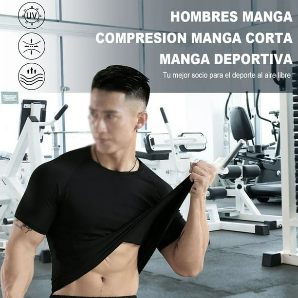 Camiseta De Compresión Para Hombre - Manga Corta, Transpirable, Para Gym, Running Y Deporte Diario