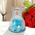 thumbnail image 4 of Gifts for Women, Sky Blue Roses Preserved Flowers in Glass Angel Figurine, Birthday Gifts for Women Mom, Preserved Roses for Grandma Wife Her from Daughter, 4 of 8