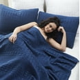 thumbnail image 2 of VHC Brands 100% Cotton Waffle Weave Queen Blanket 90"x90", Decorative Lightweight Spring and Summer Throw Blanket, Bedroom Decor for Bed, Couch, or Sofa, Navy, 2 of 4
