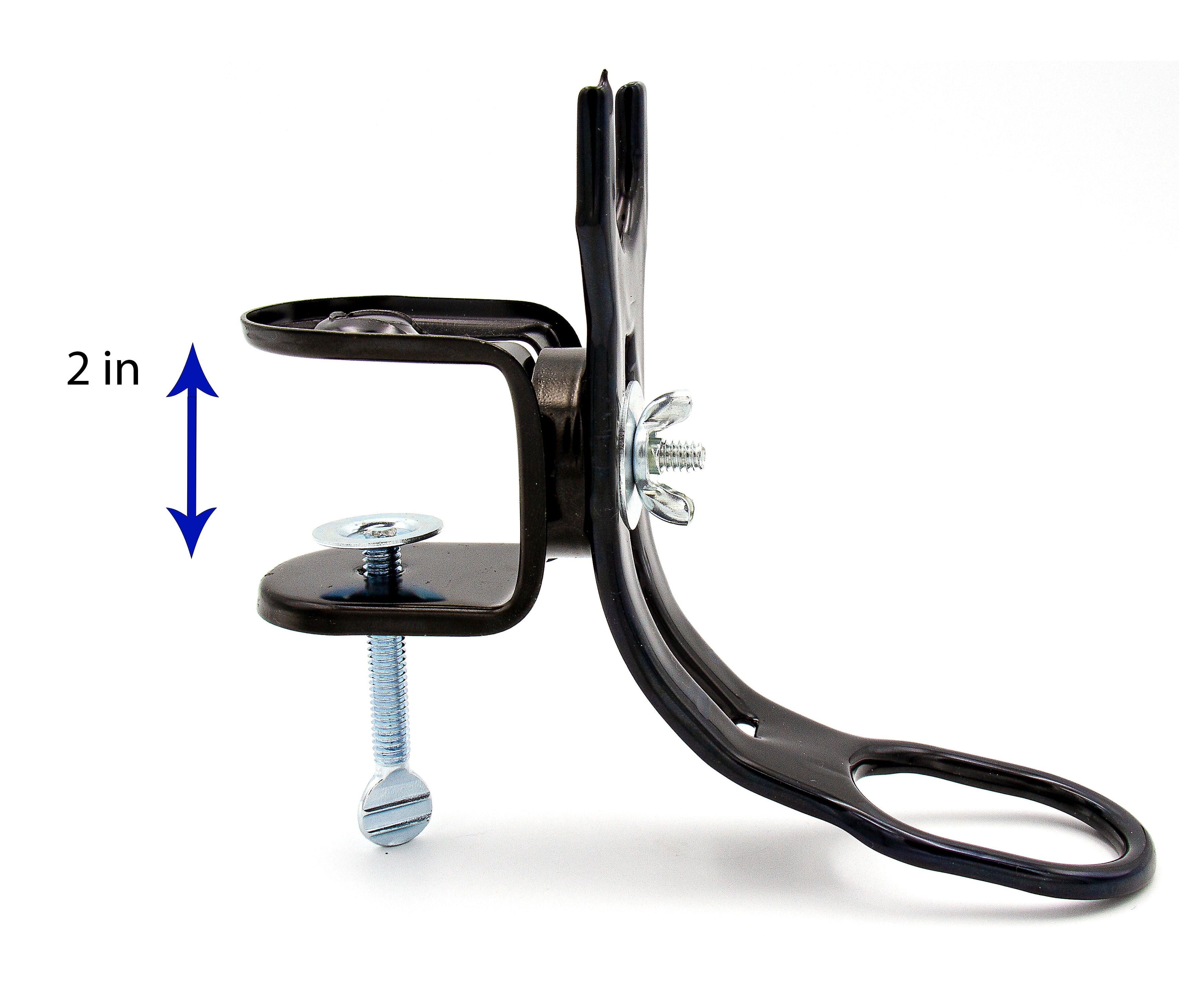 (2 pack) Ozark Trail Adjustable Clamp-On Fishing Rod Holder with Rubber-Coated Clamp for Flat Mounting Surfaces