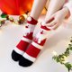 thumbnail image 1 of Calcetines para mujer y niña, navideños, bonitos, con rayas de colores y estampado de Papá Noel, de forro polar grueso y cálido, para mujer, 1 of 3