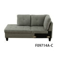 thumbnail image 4 of Hommoo Modern Flannel Living Room Furniture Sets Sectional Couches and Sofas, L-Shaped Sectional Couch Sofa, Grey(No Ottoman), 4 of 8