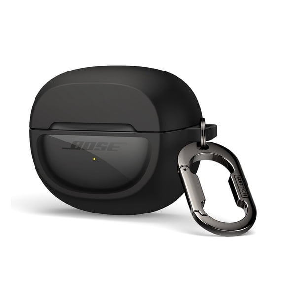 SURITCH Case Cover for Bose Ultra Open Earbuds 2024, Shockproof Protective Cover with Carabiner, Black