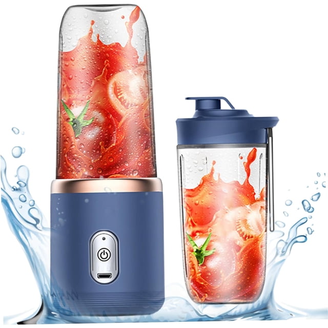 HUGFEGWE Mini Blender,Portable Blender 400ml Capacity Travel Blender 6 Cutter Portable Juicer Blender with 1 Water Bottle USB Rechargeable Blender for Smoothies Type 1 CJB91-130017