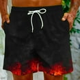 thumbnail image 2 of Penkiiy Carnivals Shorts, Men's Flame Printing Special Print Beach Casual Trouser Shorts Pant 3XL Red, 2 of 9