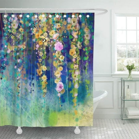 Pknmt Abstract Floral Watercolor Painting Hand White Yellow And