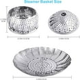 thumbnail image 2 of Veggie Vegetable Steamer Basket, Folding Steaming Basket, Metal Collapsible Stainless Steel Steamer Basket Insert, for Cooking Food, Expandable Fit Various Size Pot, 2 of 11