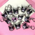 thumbnail image 3 of Llavero Kawaii Sanrio Kuromi, colgante de acrílico transparente de doble cara para bolso de niña, emoticono para novia, regalo de cumpleaños para niños, 3 of 4