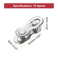 thumbnail image 2 of Uxcell 2pcs Bicycle Missing Link 10 Speed Reusable Steel Bike Chain Link Silver, 2 of 7